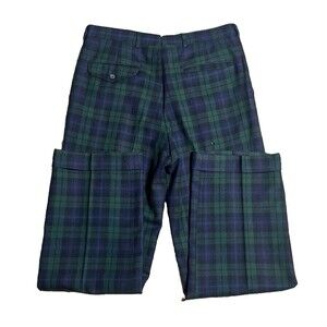 Vintage Paul Stuart Wool Tartan Mens Dress Pants Size 34 X 30 Black Watch Plaid